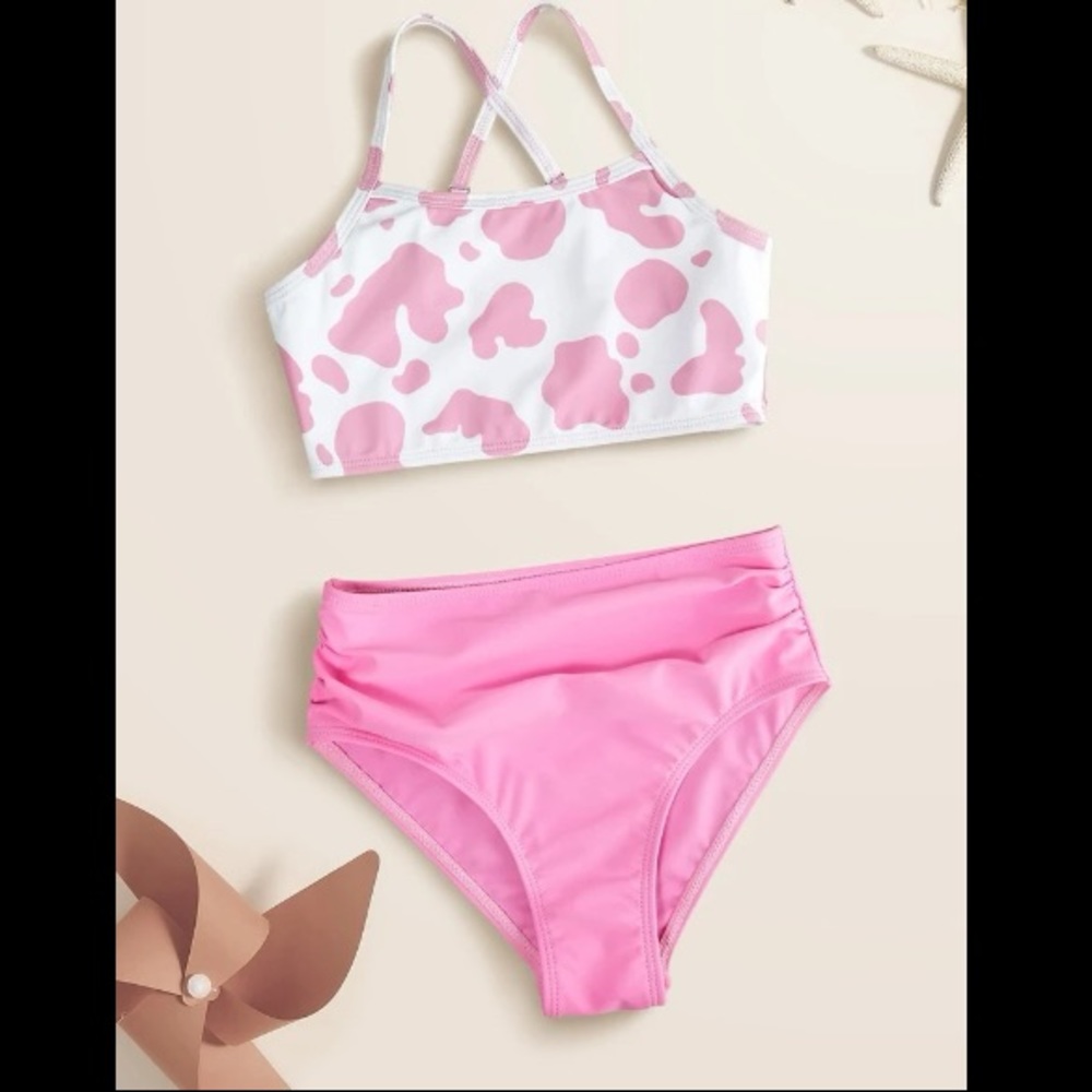 Pink Cow Print Bikini